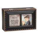 First Communion Black Rope Trim Music Box Plays Handel's Hallelujah