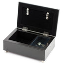 First Communion Black Rope Trim Music Box Plays Handel's Hallelujah