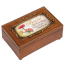Cottage Garden Friend Never Know How Much Woodgrain Embossed Jewelry Music Box Plays What Friends are for