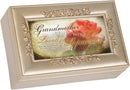 Cottage Garden Grandmother Champagne Silver Petite Rose Music Box/Jewelry Box Plays How Great Thou Art