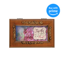 Cottage Garden Sister Always in My Heart Woodgrain Embossed Jewelry Music Box Plays Wonderful World