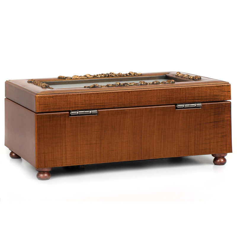 Cottage Garden Sister Always in My Heart Woodgrain Embossed Jewelry Music Box Plays Wonderful World