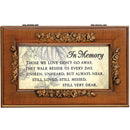 Cottage Garden in Memory Bereavement Rich Walnut Finish Petite Jewelry Music Box - Plays Wind Beneath My Wings