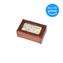 Cottage Garden in Memory Bereavement Rich Walnut Finish Petite Jewelry Music Box - Plays Wind Beneath My Wings