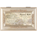 Cottage Garden Heavens Walk Each Step I Take Silvertone Embossed Floral Jewelry Music Box Plays Amazing Grace