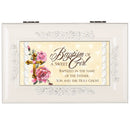 Baptism of a Sweet Girl Petite Rose Music Box Plays Jesus Loves Me