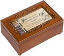 Cottage Garden You are a Blessing in My Life Woodgrain Embossed Jewelry Music Box Plays Amazing Grace
