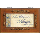 Cottage Garden Love That You are My Nana Woodgrain Embossed Jewelry Music Box Plays Wonderful World