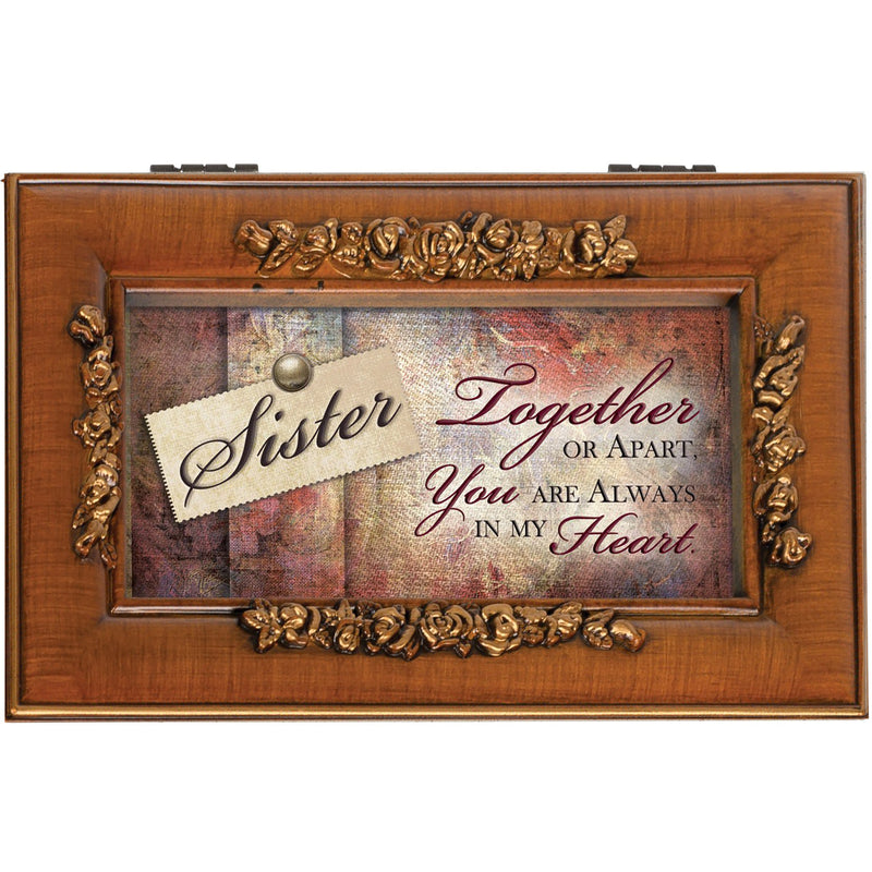 Sister Together Or Apart Petite Rose Music Box Plays Amazing Grace