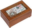 Cottage Garden Greatest Grandma in World Woodgrain Embossed Jewelry Music Box Plays Amazing Grace