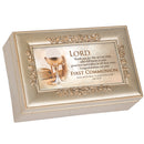 First Communion Child Petite Rose Music Box Plays Amazing Grace