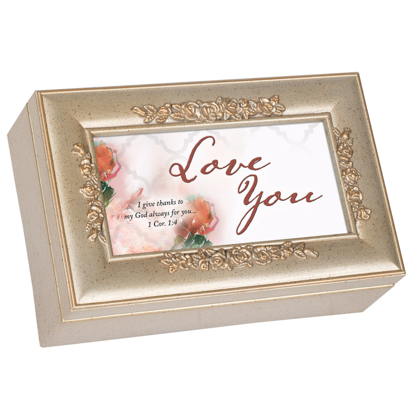 Love You Inspirational Petite Rose Music Box Plays How Great Thou Art