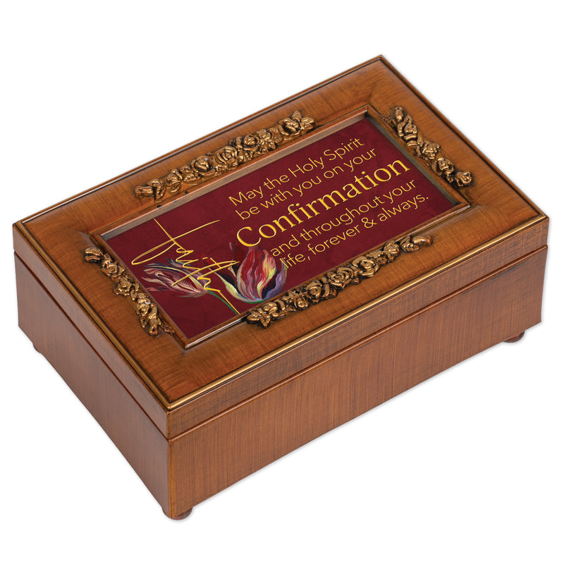 Confirmation Spirit Petite Rose Music Box Plays How Great Thou Art