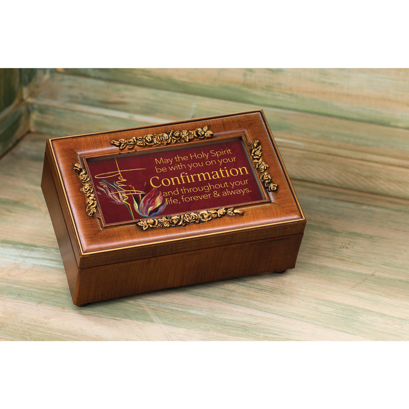 Confirmation Spirit Petite Rose Music Box Plays How Great Thou Art