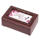 Cottage Garden Many Women Rose Wood Finish Jewelry Music Box Plays Canon in D