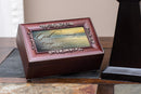 Cottage Garden Serenity Prayer Ocean Waves Rose Wood Finish Jewelry Music Box Plays You are My Sunshine