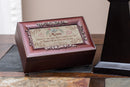 Cottage Garden Special Mom Burlap Design Rose Wood Finish Jewelry Music Box Plays You are My Sunshine