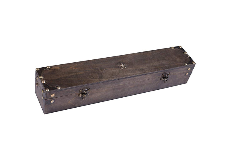 Handcrafted Wood Magic Wand Box, 18 inch, Weathered Grey
