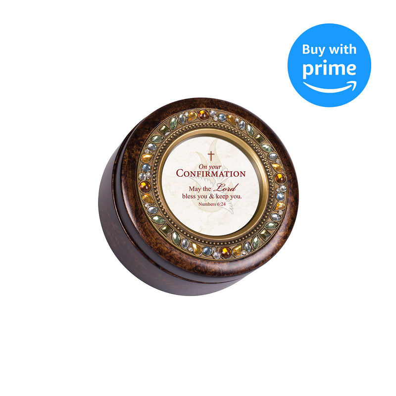 Confirmation Lord Bless Amber Earth Tone Jewelry Music Box Plays How Great Thou Art