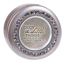 Enjoy Things Pewter Round Jeweled Music Box Plays Wonderful World