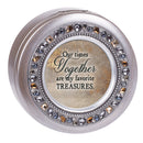 Times Together Pewter Round Jeweled Music Box Plays Wonderful World