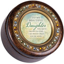 Daughter Amber Round Jeweled Music Box Plays Wind Beneath My Wings