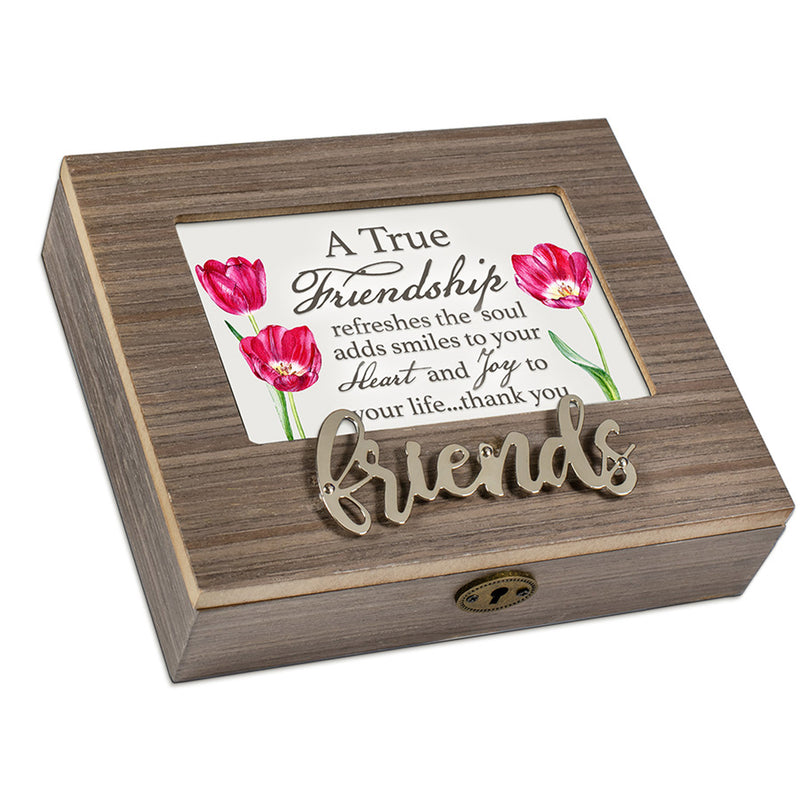 Friendship Metal Applique Music Box Plays That's What Friends Are For