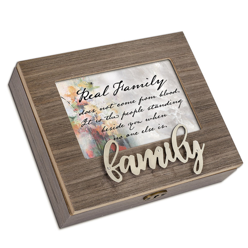 Family Metal Applique Family Music Box Plays Wind Beneath My Wings