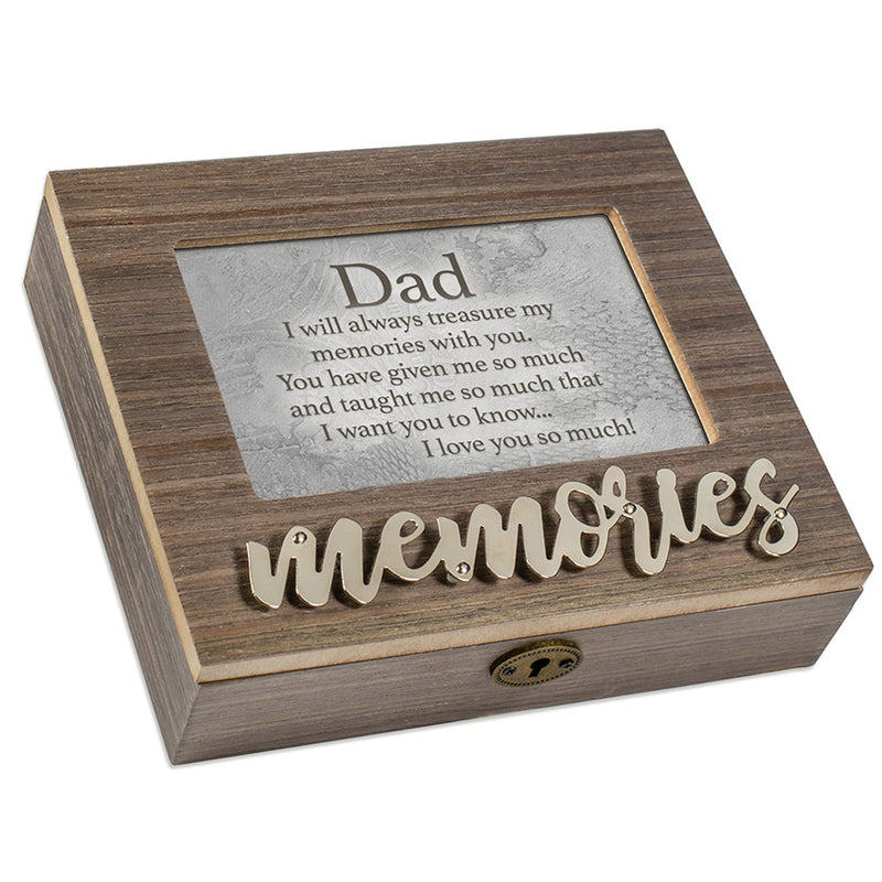 Dad I Love You Metal Applique Memories Music Box Plays Wonderful World