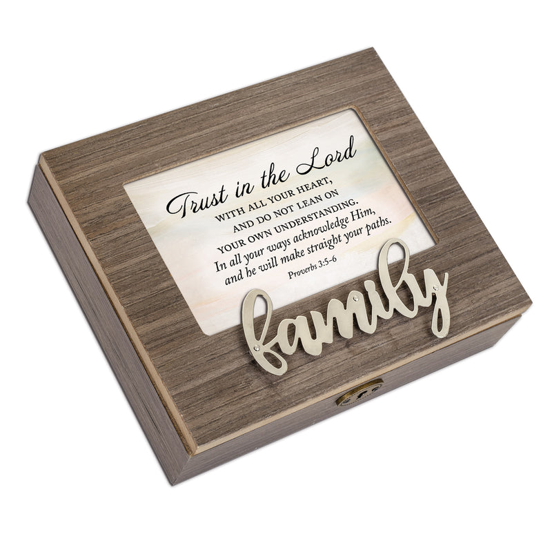 Trust In The Lord Metal Applique Music Box Plays Tineae Marie