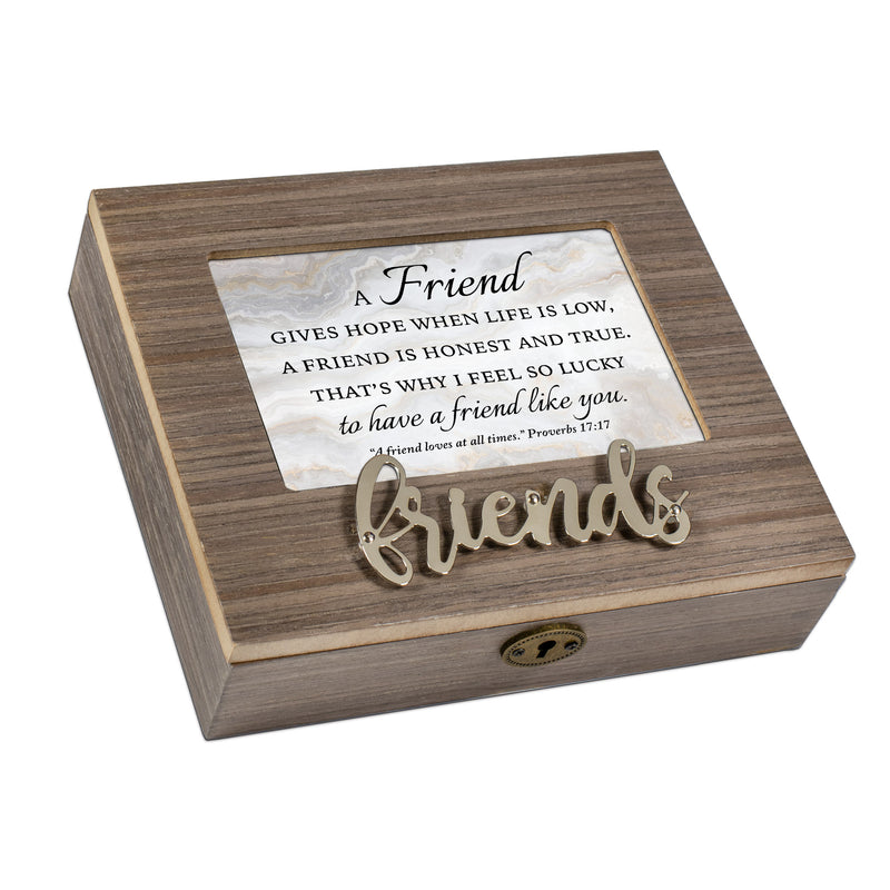 A Friend Like You Metal Applique Music Box Plays Tune Friend In Jesus