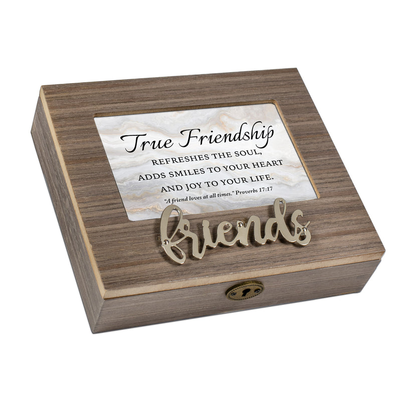 True Friendship Metal Applique Music Box Plays Tune Friend In Jesus