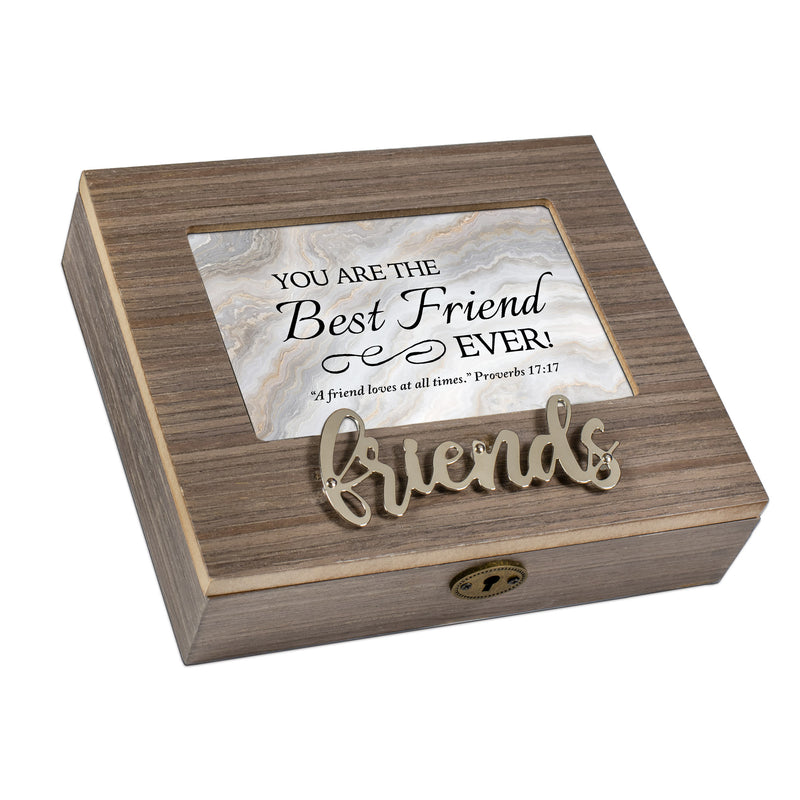 Best Friend Metal Applique Music Box Plays Tune How Great Thou Art