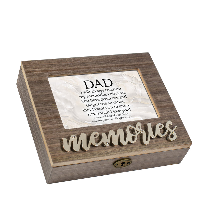 Dad I Love You Metal Applique Music Box Plays Tune How Great Thou Art