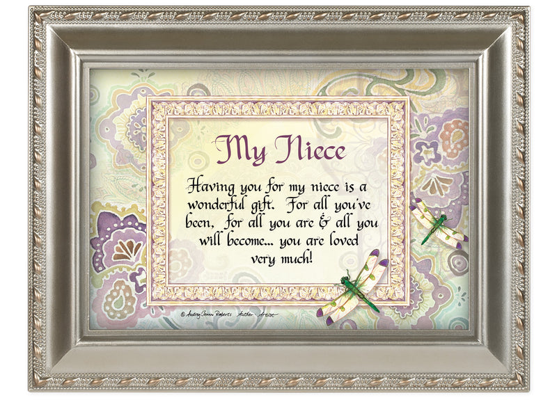 Niece Silver Beaded 8 x 10 Framed Art Plaque - Holds 5x7 Photo