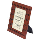 Loved Woodgrain Beaded 8 x 10 Framed Art Plaque - Holds 5x7 Photo