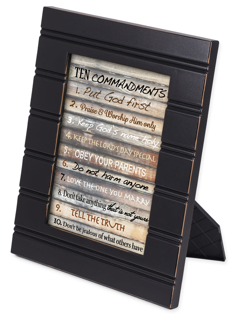 Commandments Black Beaded 8 x 10 Framed Art Plaque - Holds 5x7 Photo