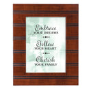 Embrace Woodgrain Beaded 8 x 10 Framed Art Plaque - Holds 5x7 Photo