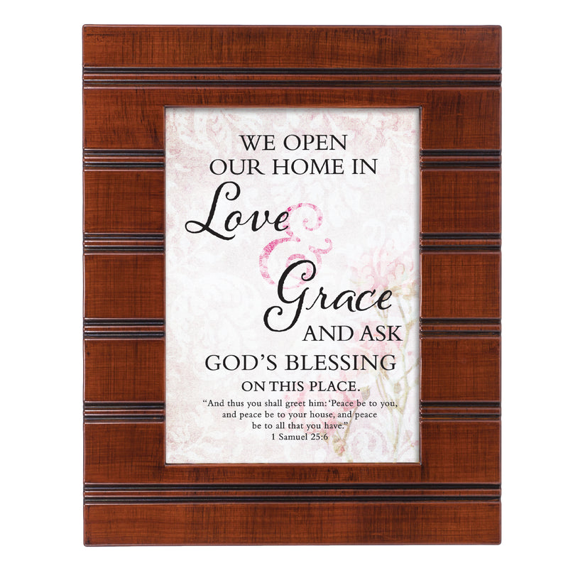 Love Grace Woodgrain Beaded 8 x 10 Framed Art Plaque - Holds 5x7 Photo