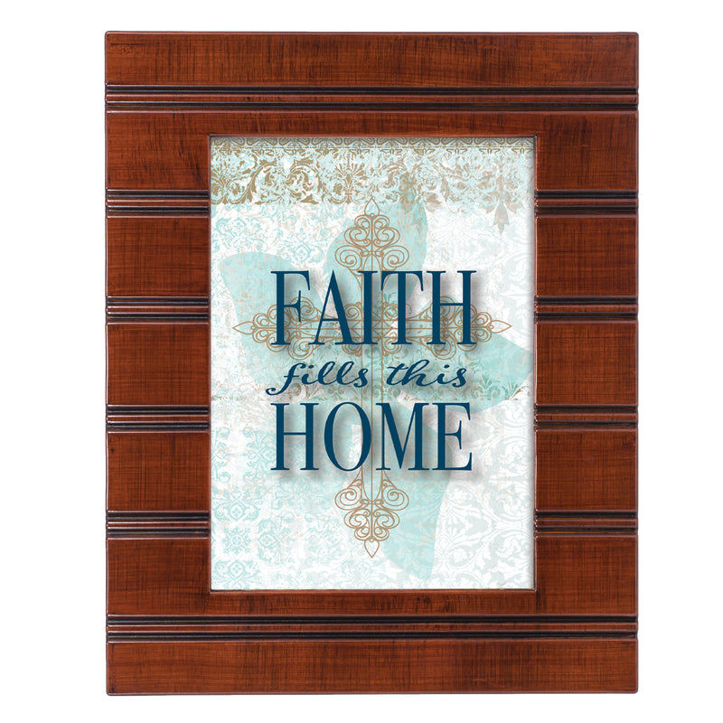 Faith Home Woodgrain Beaded 8 x 10 Framed Art Plaque - Holds 5x7 Photo