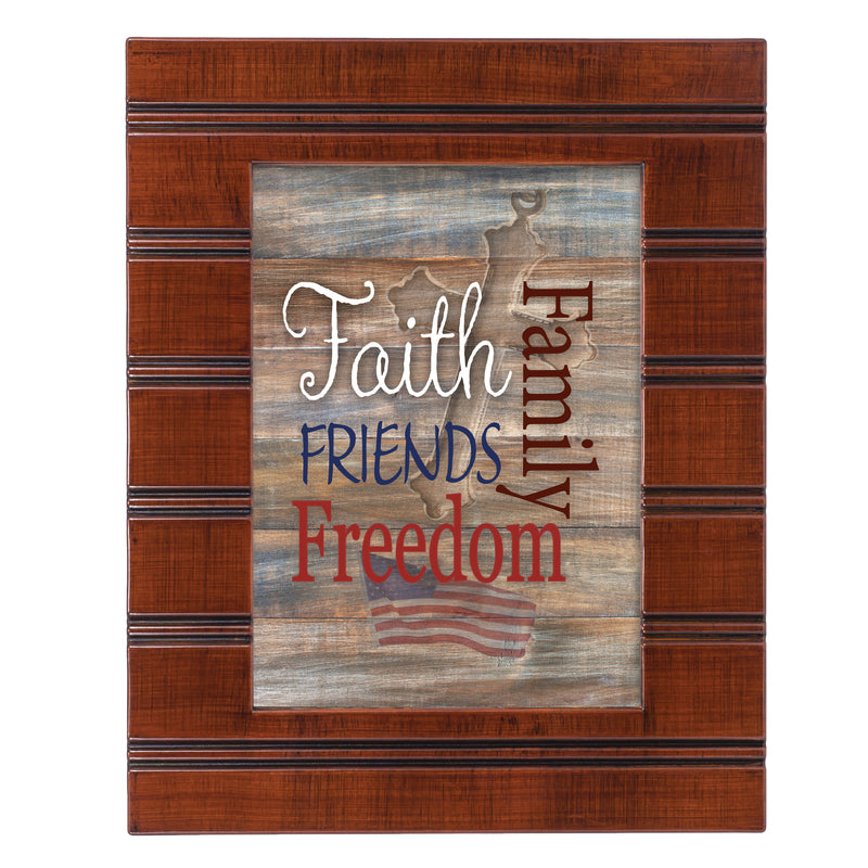 Freedom Woodgrain Beaded 8 x 10 Framed Art Plaque - Holds 5x7 Photo