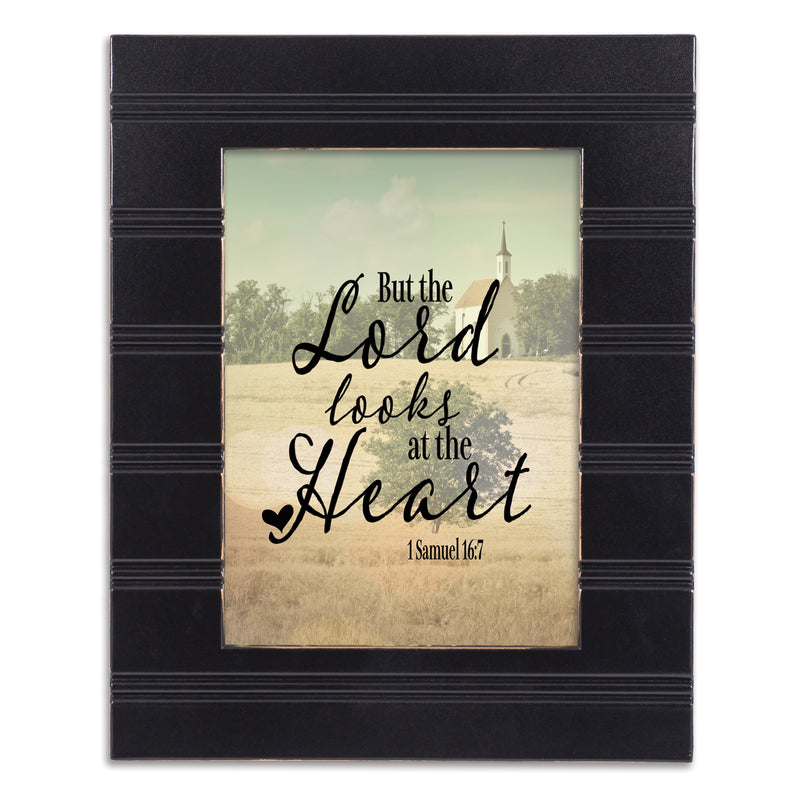 Heart Black Beaded 8 x 10 Framed Art Plaque - Holds 5x7 Photo