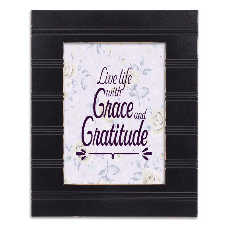 Gratitude Black Beaded 8 x 10 Framed Art Plaque - Holds 5x7 Photo
