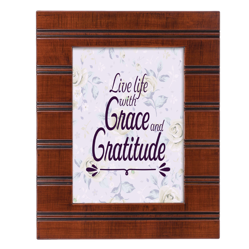 Gratitude Woodgrain Beaded 8 x 10 Framed Art Plaque - Holds 5x7 Photo