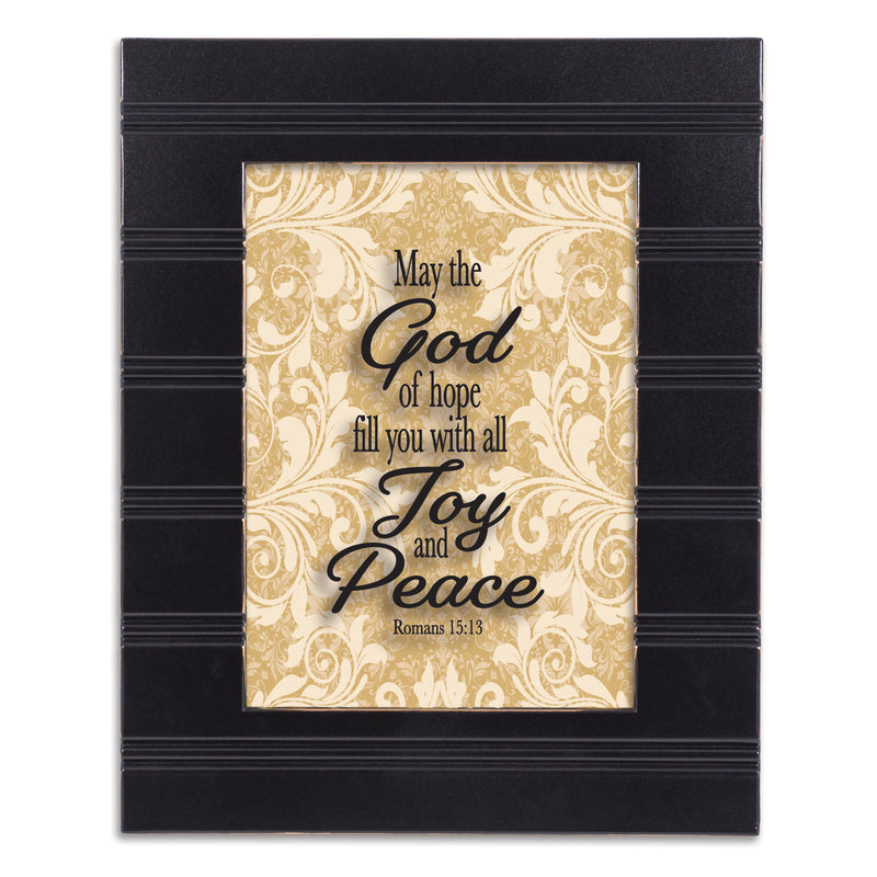 Joy Peace Black Beaded 8 x 10 Framed Art Plaque - Holds 5x7 Photo