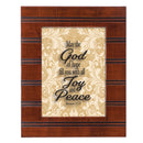 Joy Peace Woodgrain Beaded 8 x 10 Framed Art Plaque - Holds 5x7 Photo