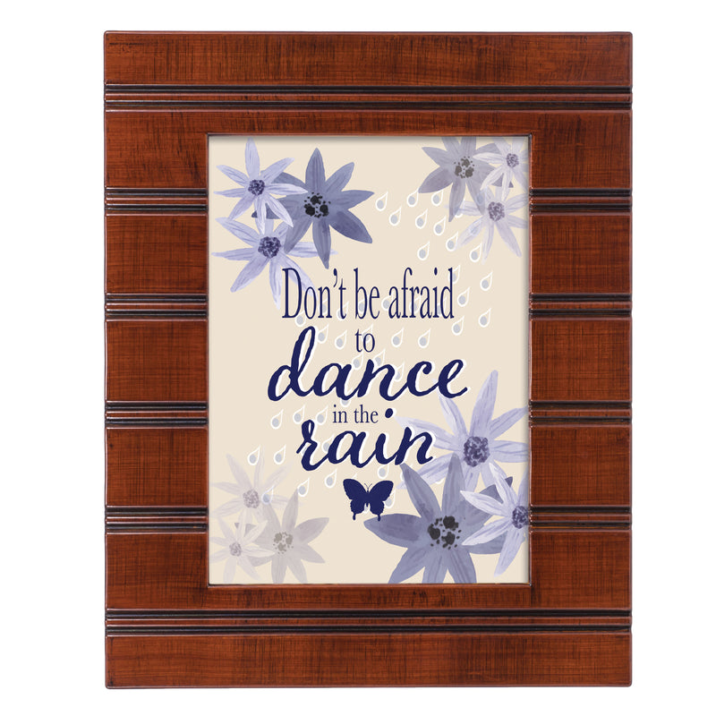 Dance Rain Woodgrain Beaded 8 x 10 Framed Art Plaque - Holds 5x7 Photo