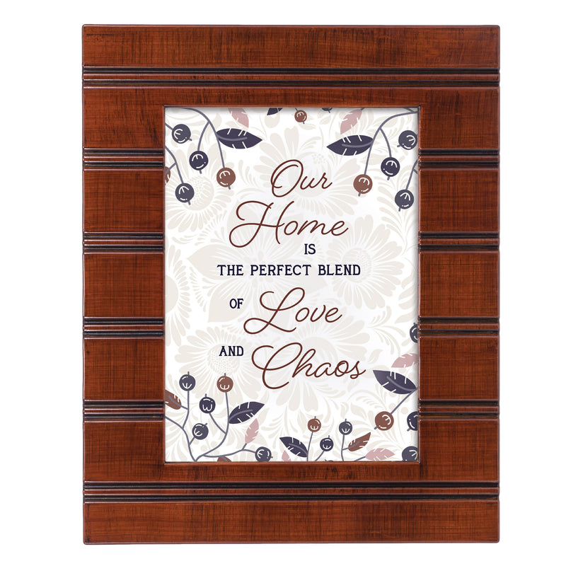 Love and Chaos Woodgrain 8x10 Inch  Framed Wall Or Tabletop Art - Holds 5x7 Photo