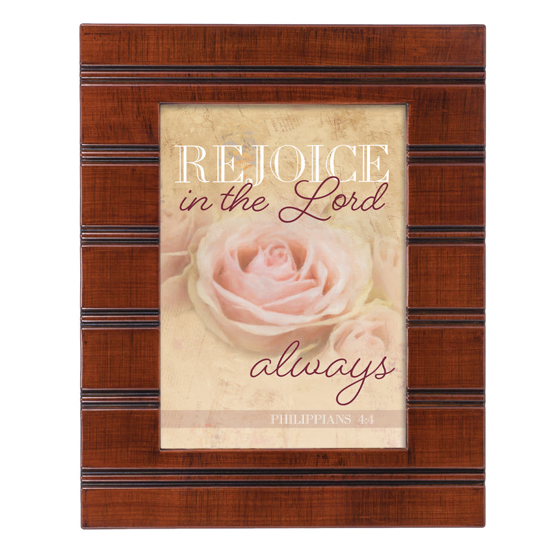 Rejoice In The Lord  8 X 10 Wood Framed Wall Or Tabletop Art - Holds 5x7 Photo