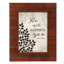 Will Sustain You Woodgrain 8x10 Inch  Framed Wall Or Tabletop Art - Holds 5x7 Photo